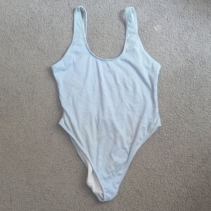 Missguided Baby Blue One Piece Swimsuit